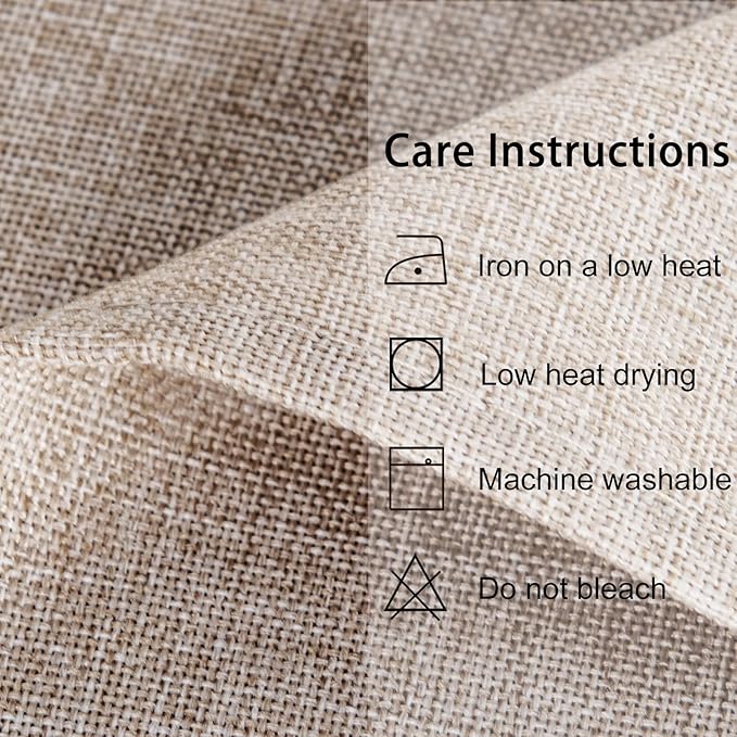 JIUZHEN Rectangle Table Cloth Faux Linen Farmhouse Tablecloth Wrinkle and Stain Resistant Decorative Fabric Table Cover for Kitchen, Dining Room, Parties and Camping, Stone, 60 x 102 Inch