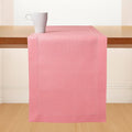 D'Moksha Homes Linen Dusty Pink Table Runner 108 Inches Long - 100% Pure Linen 14 x 108 Inch Table Runner for Valentines, Spring, Easter - Classic Hemstitch