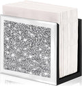 Wocred Mirror Napkin Holder,Crystal Crushed Diamond Vertical Holder,Square Glass Mirror Napkin Holder for Dining Table or Counter in The Kitchen.(5.9”X5.9”X3”)