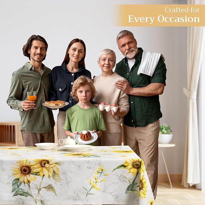 Maison d' Hermine Table Cloth Rectangle Table 100% Cotton 60 x 108 Inches Tablecloth Reusable Decorative for Dining Room Farmhouse Home Valentines Day Decorations Spring Summer - Candice