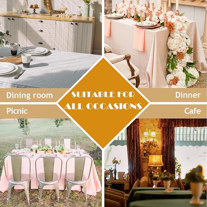 BALCONY & FALCON Table Cloth for 6 Foot Rectangle Tables – Waterproof, Wrinkle-Free Farmhouse Tablecloth for Dining, Kitchen, Wedding, Baby Shower & Holiday Gatherings (Yellow, 57" x 118")