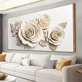Canvas White Large Wall Art For Living Room Home Wall Decor Modern Canvas Art Wall Decor 29 x 58 Inches Elegant Flower Wall Art Picture For Bedroom Hotel Office Artwork With Framed