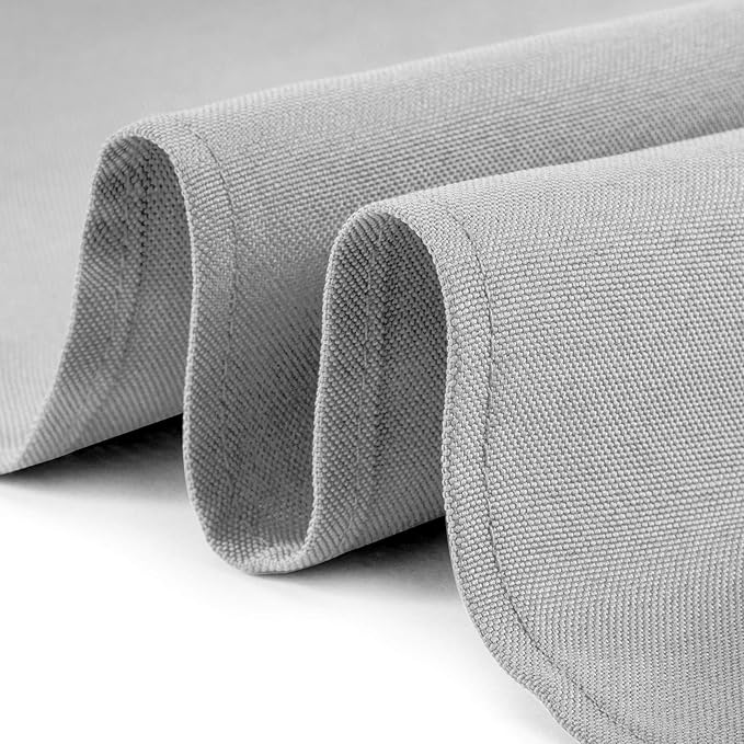 Lann's Linens 60 x 126 Inch Rectangular Tablecloth, Washable Polyester Fabric Table Cloth for Dining Tables, Restaurants, Weddings - Silver Gray