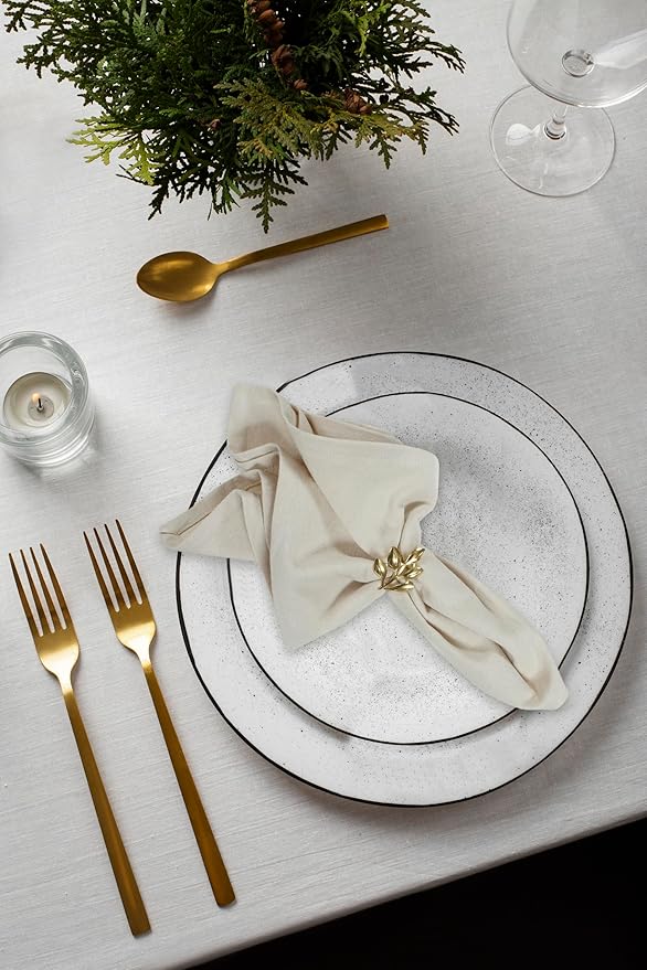 ACCENTHOME Accent Home 100% Cotton Napkins, Delicate Cloth Napkins for Dinners, Parties and Weddings，18 x 18 Inch Set of 12 - Natural