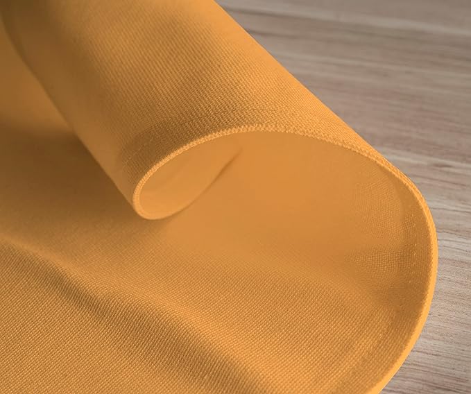 Calicot Placemats Set of 6 100% Cotton Washable Cloth Place Mats, Reusable Table Mats for Spring/Summer & Thanksgiving Christmas Decorations Kitchen Dining Party Wedding (Apricot Yellow, 13" x 19")