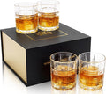 KANARS Crystal Whiskey Glasses - 10 Oz Rock Glasses in Luxury Gift Box - Set of 4 Lowball Bourbon Glass Tumbler for Birthday, Wedding Anniversary, Valentine's Day and Retirement
