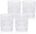 BELLAFORTE Tritan Plastic Whiskey Glasses Set of 4, 13oz Unbreakable Wine Glasses, Shatterproof Crystal Cut Drinking Glasses for Old Fashioned, Cocktails - BPA Free - Dishwasher Safe - Clear