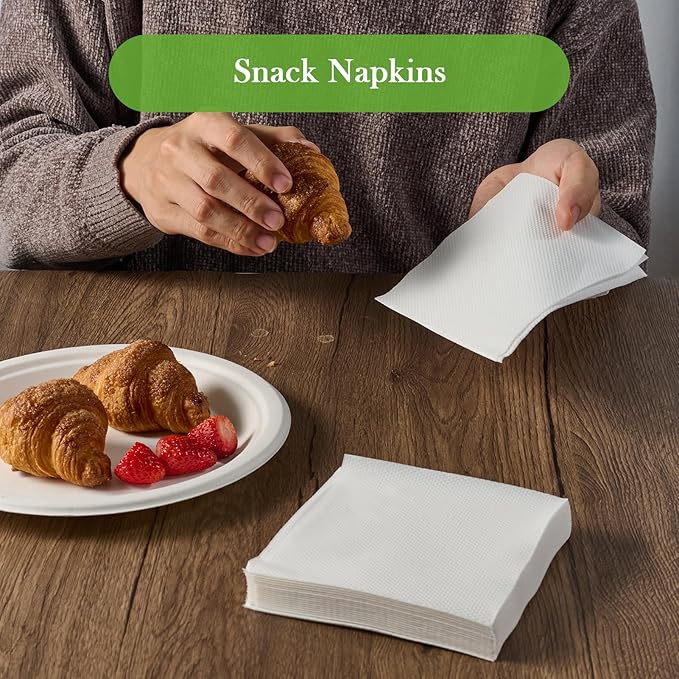 ECOLipak Lunch Napkins Bulk, 1000 Count Everyday Paper Napkins, 4.9×4.9 Inch Folded, 2-Ply Soft And Absorbent for Dinner, Gathering, Bar, Restaurants(9.8×9.8 Inch Unfolded)