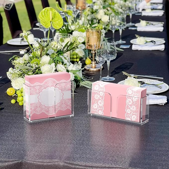 Transparent Acrylic Napkin Holder Clear Guest Paper Disposable Hand Towel Dispenser Tray Organizer For Table Home Kitchen Restaurant and Hotel Business