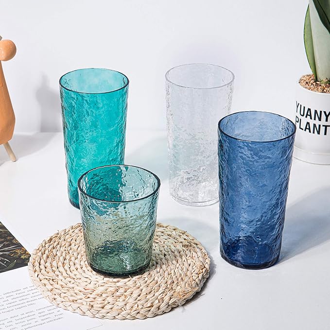 KX-WARE 18-ounce Acrylic Highball Glasses Plastic Tumbler, set of 6 Turquoise
