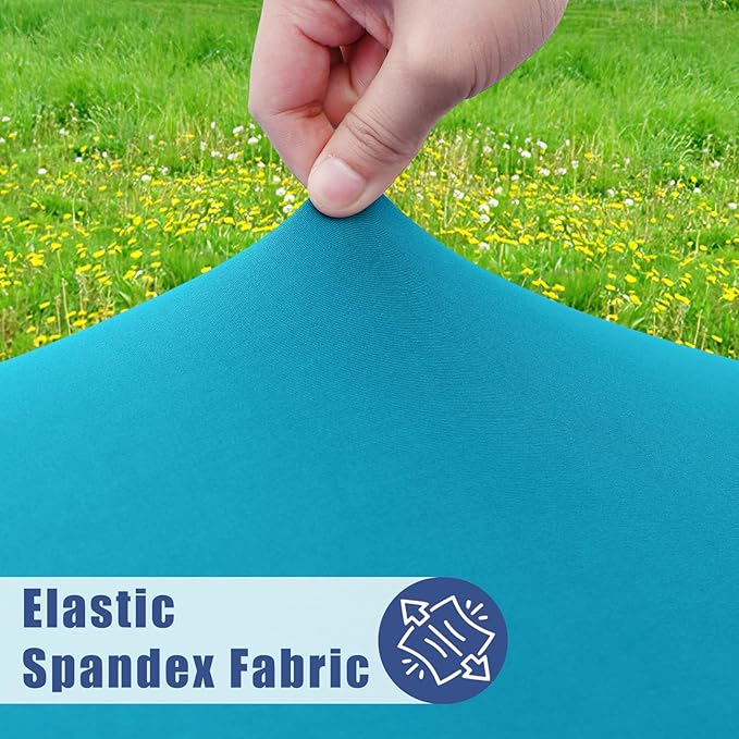 Spandex 5 Foot Rectangle Table Cloth 2 Pack, Elastic Fitted Tablecloths for Picnic, Stretch Washable Patio Table Cover for Outdoor, Camping, Banquet and Parties (Teal, 30"x60")