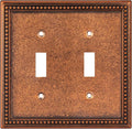Henne Bery Raised Pearls Decorative Wall Plate Switch Plate Outlet Cover (Double Toggle, Sponged Copper)