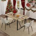 Dining Table Set for 4, Modern Table and Chairs Set of 4, 5 Piece Dining Table Set Include Wooden Rectangle Kitchen Table and 4 Fabric Chairs Ideal for Kitchen Dining Room Easy to Assemble