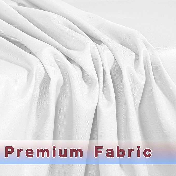 HolidayIdeas 2 Pack Fitted Table Clothes - 48 x 24 Inch - White Rectangle Tablecloths for 4 Foot Tables, Polyester Fabric Tablecloth for Folding Table, Parties, Birthday, Wedding, Trade Show
