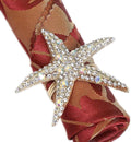 Crystal Starfish Napkin Rings - Rhinestone Coastal Nautical Napkin Ring Holders for Wedding Party, Beach/OceanTheme Dining Table Decoration Accessories (6)