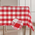 BALCONY & FALCON Gingham Table Cloth Rectangle – Reversible Water-Resistant Cotton Checkered Tablecloth for Valentine， Outdoor Picnic, Camping, Kitchen, Holiday Party Decor (Red White, 55x71 Inch)