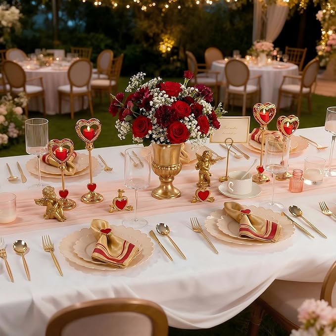 SUT 72-Count Pink Plastic Plates Disposable 7.5 Inch - Scalloped Edge Dessert Plates for Valentine’s Day, Parties, Birthdays, Weddings | Lightweight & Durable Disposable Dinnerware (72 Pack)