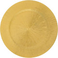 Charger Plates, 100pcs Gold 13inch Plastic Dinner Plate, Round Plastic Dinner Plate with Delicate Texture for Parties Wedding (Gold)