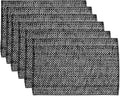 Sweet Home Collection 100% Cotton Placemats for Dining Room Rectangle Two Tone Woven Fabric 13" x 19" Soft Durable Table Mat Set, Set of 6, Black