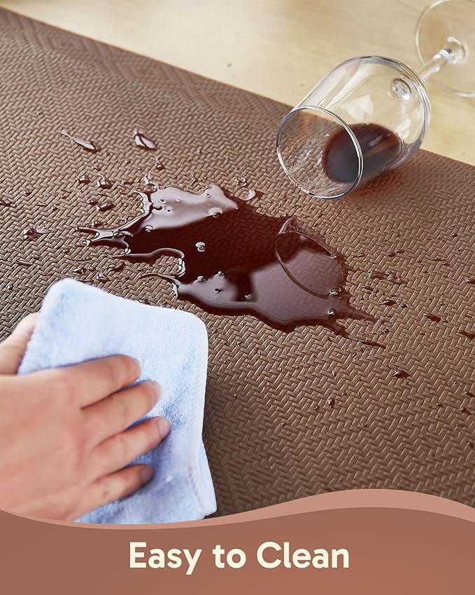 Ophanie Kitchen Mats for Floor, 3/4 Inch Thick Kitchen Rugs, 20x32 Anti Fatigue Standing Cushioned Mat, Waterproof,Comfort Ergonomic Mat for Office, Home, Sink, Brown Non-Slip Bottom