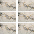 Placemats Set of 6 Abstract White Marble Texture Place Mats Washable Kitchen Dining Linen Table Mats Stain Heat, for Home Party Indoor 12x18 in