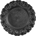 100 Pcs Antique Charger Plates Bulk, 13in Reusable Serving Plates Embossed Rim Plastic Party Dinner Plate Chargers Round Decorative Server Plate for Wedding Party Event Tableware