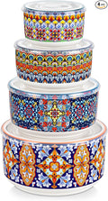 vancasso Mixing Bowls with Lids Set of 4, Ceramic Nesting Bowls Serving Bowl for Food Storage, Microwave and Dishwasher Safe, 60/36/20/10 OZ, Series SIMI