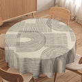 Boho Round Tablecloth, Mid Century Minimalist Abstract Aesthetic Modern Tablecloth for Home Party Dining Room Kitchen Decor 50Inch(127cm)