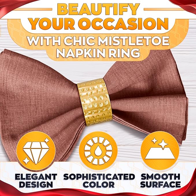 20 Pcs Gold Napkin Rings Set - Napkin Rings Hammered Metal Finish - 1.8x1.1 Sturdy & Reusable, Great for Large Events, Banquets, Weddings & Holiday Dining, Gift Giving & Elegant Valentine Table Decor