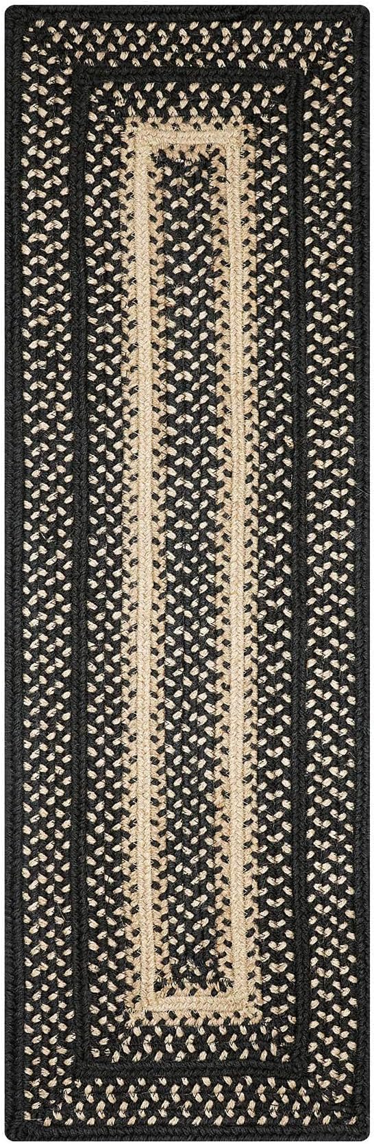 Homespice Manchester Long Table Runner - 11"x36", Rectangle, Black & Tan - Handcrafted with Jute - Rich Colors, Easy to Clean, Durable and Protects Furniture