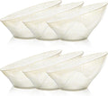 Goodluck 12 Pack Gold Glitter Plastic Serving Bowls for Party - 20 OZ Angled Disposable Serving Bowls for Wedding Party Chip, Candy, Salad & Fruit