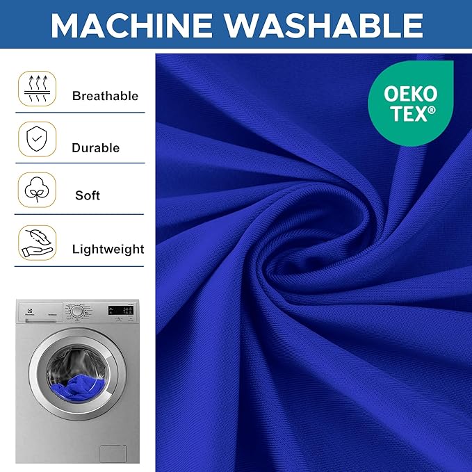 Spandex Table Cloths for 8 Foot Rectangle Tables-6 Pack Fitted Stretch Royal Blue Table Covers-Folding Tablecloths for Party, Vendor Booth Display, Banquet Buffet Event, Craft Trade Show