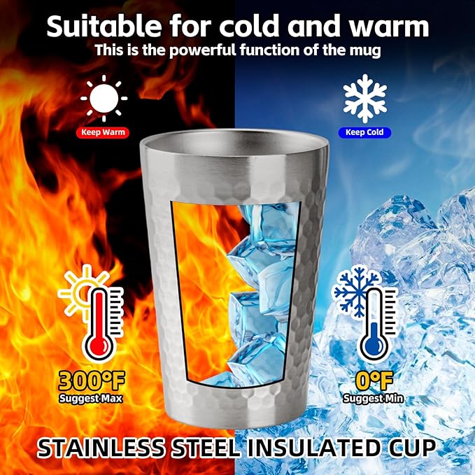 10 Pack 12 oz Stainless Steel Insulated Cup, Honeycomb Double Wall Vacuum Small Metal Cup, Reusable Camping Cups Unbreakable Indoor Outdoor for Party, Home, Office, BBQ, Silver