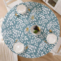 Walrus Round Vinyl Fitted Tablecloth with Flannel Backing Elastic Edge Design Table Cover Waterproof Oil-Proof PVC Table Cloth Stain-Resistant Best for 45"-56" Round
