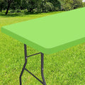 Smiry Rectangle Tablecloth, Elastic Fitted Flannel Backed Vinyl Tablecloths for 4ft Folding Tables, Waterproof Wipeable Table Covers for Indoor, Outdoor, Picnic and Camping (Lime Green, 24"x48")