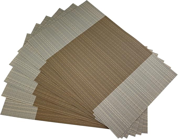 Gugrida Vinyl Grey Florals Placemats Heat Resistant Dining Table Mats Non-Slip Washable Place Mats Set of 6
