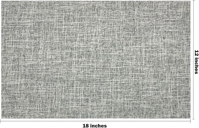 Rilassato Textile Placemats, Set of 4 Heat-Resistant Placemats for Kitchen Table, Washable Durable Linen Table Mats Woven Placemats (4, Light Grey)