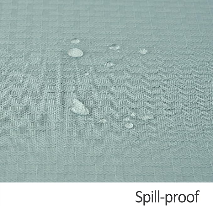 maxmill Weaved Texture Tablecloth Water Resistance Antiwrinkle Spillproof Soft Washable Table Cloth for Dining Room, Buffet Banquet Parties Holiday Dinner, Rectangular 60 x 108 Inch, Dusty Blue