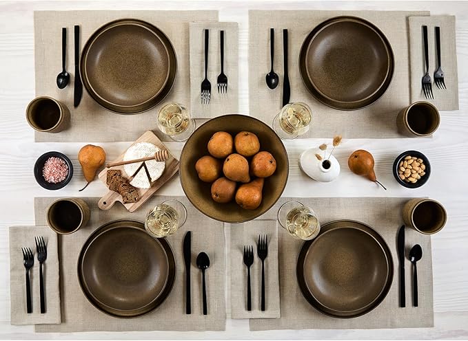 Solino Home Natural Linen Napkins Set of 4 - 100% Pure Linen Cloth Washable Dinner Napkins 20 x 20 Inch for Spring, Easter - Fete