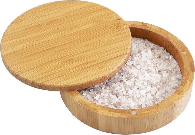 Totally Bamboo Margarita Salt Rimmer – Eco-Friendly Bamboo Glass Rimmer with Swivel Lid and Magnetic Closure | Cocktail Bar Tool for Margaritas and More