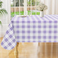 misaya Rectangle Waterproof Vinyl Table Cloth, Buffalo Flannel Backed Tablecloth, Wipeable Plastic Table Cover for Dinner, Kitchen, Outdoor (52" x 70", Lavender and White)