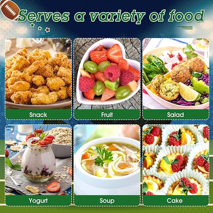 50 Pcs 16oz Football Paper Bowls - Football Party Snack Bowls Supplies for Game Day Hot Cold Soup Salad Dessert Home Cereal Holiday Decoration