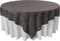 LA Linen Polyester Poplin Washable Square Tablecloth, Stain and Wrinkle Resistant Table Cover 72x72, Fabric Table Cloth for Dinning, Kitchen, Party, Holiday 72 by 72-Inch, Charcoal