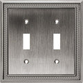 Henne Bery Sunken Pearls Heavy Duty Decorative Wall Plate Switch Plate Outlet Cover (Double Toggle, Heirloom Silver)