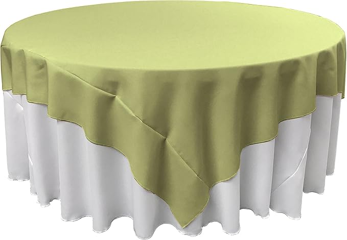 LA Linen Polyester Poplin Washable Square Tablecloth, Stain and Wrinkle Resistant Table Cover 90x90, Fabric Table Cloth for Dinning, Kitchen, Party, Holiday 90 by 90-Inch, Sage, TCpop90x90_SageP19