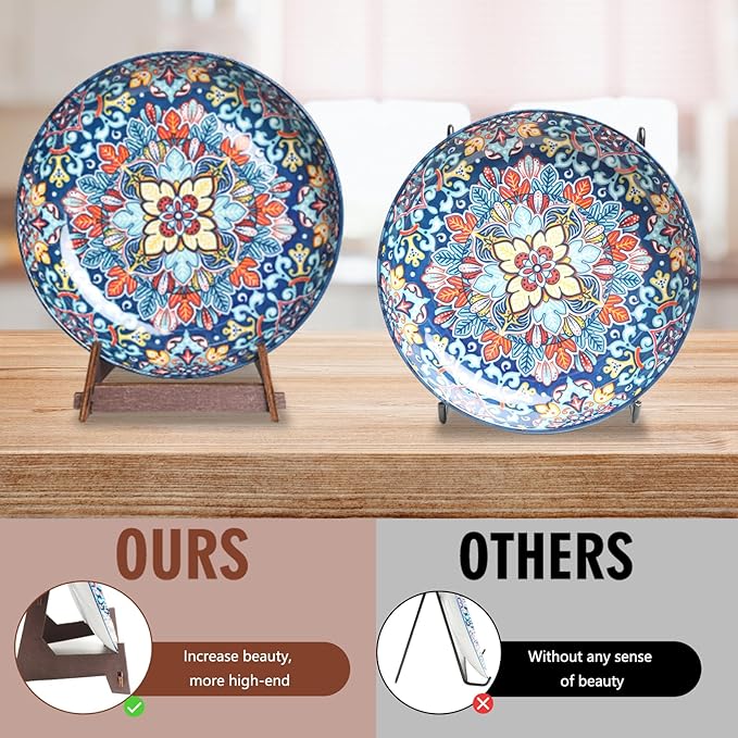 Plate Stands for Display,15.5 Inch Large wooden Plate Holder Display Stands,Frame holder stand for Book, Picture,plaque, Decorative Plate, Photo and Platter, Tabletop Art.(1 Pack )