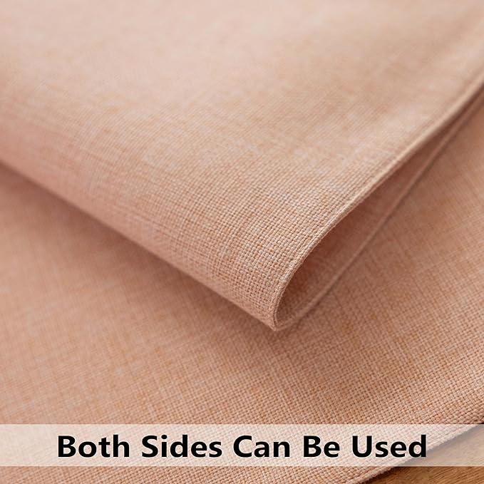 Demetex Pink Placemats Set of 4 Heat Resistant Linen Plate Mats Valentine Cloth Place Mats for Dining Tables Restaurants, 13 x 19 inches, Pink