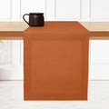 D'Moksha Homes Linen Rust Table Runner 120 Inches Long - 100% Pure Linen Dining Table Runner 14 x 120 Inch for Spring, Easter - Machine Washable