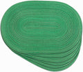 Noctiflorous Oval Braided Placemats Set of 6 Woven 12x18 Inch Non Slip Washable Heat Resistant Place Mats Round Tablemats for Dining Kitchen Party Daily Table Decor Dinner Mats (Green Shine, 6)