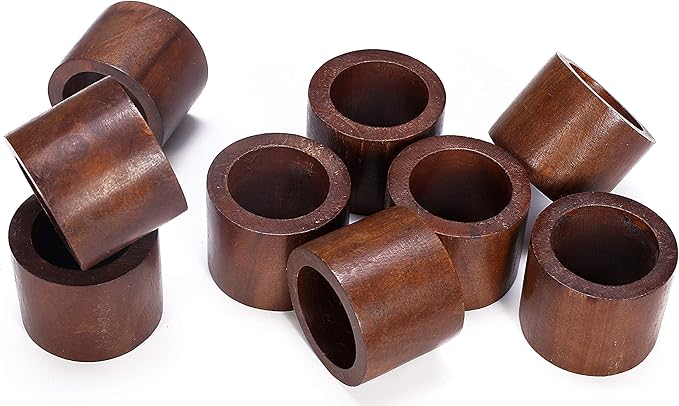 Handcrafted Wood Napkin Rings Set, Set of 12, Wood Napkin Holders, 2 Inch, Hand Made by Skilled artisans - Perfect for Parties, Any Events, Regular Home Use, Family Dinners, Holidays